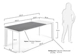 Axis, spisestue Tabell 160/220cm, grå/hvit