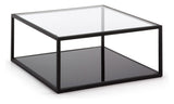 Blackhill salongbord, svart, herdet glass, 80x80