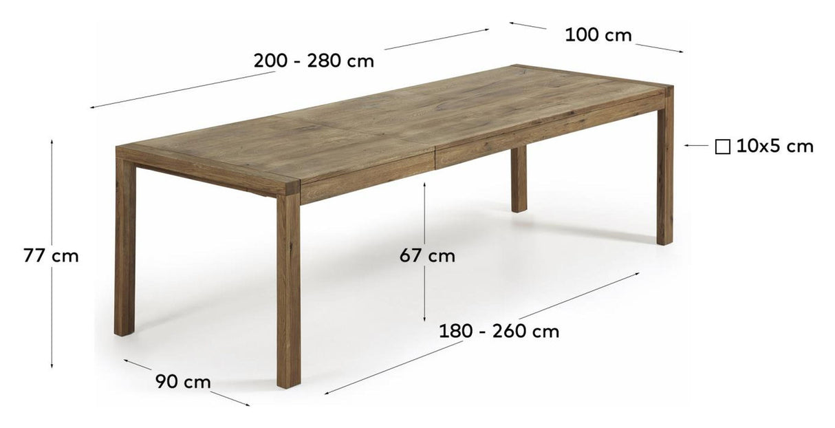 Briva Dining Table 200/280 cm - Dark Oak