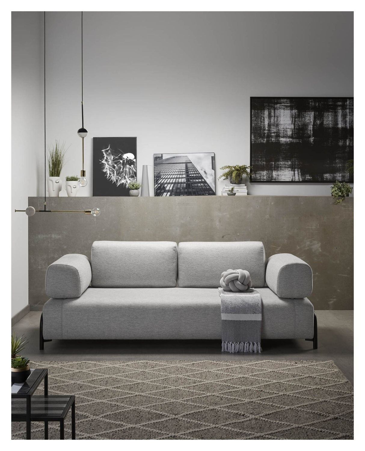 Compo 3-seters sofa, lysegrå