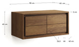 Kenta baderomsbase, brun, teak, 90x45x40