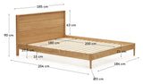 Lenon Bed Frame, Solid Oak/Oak Fineer, 180x200