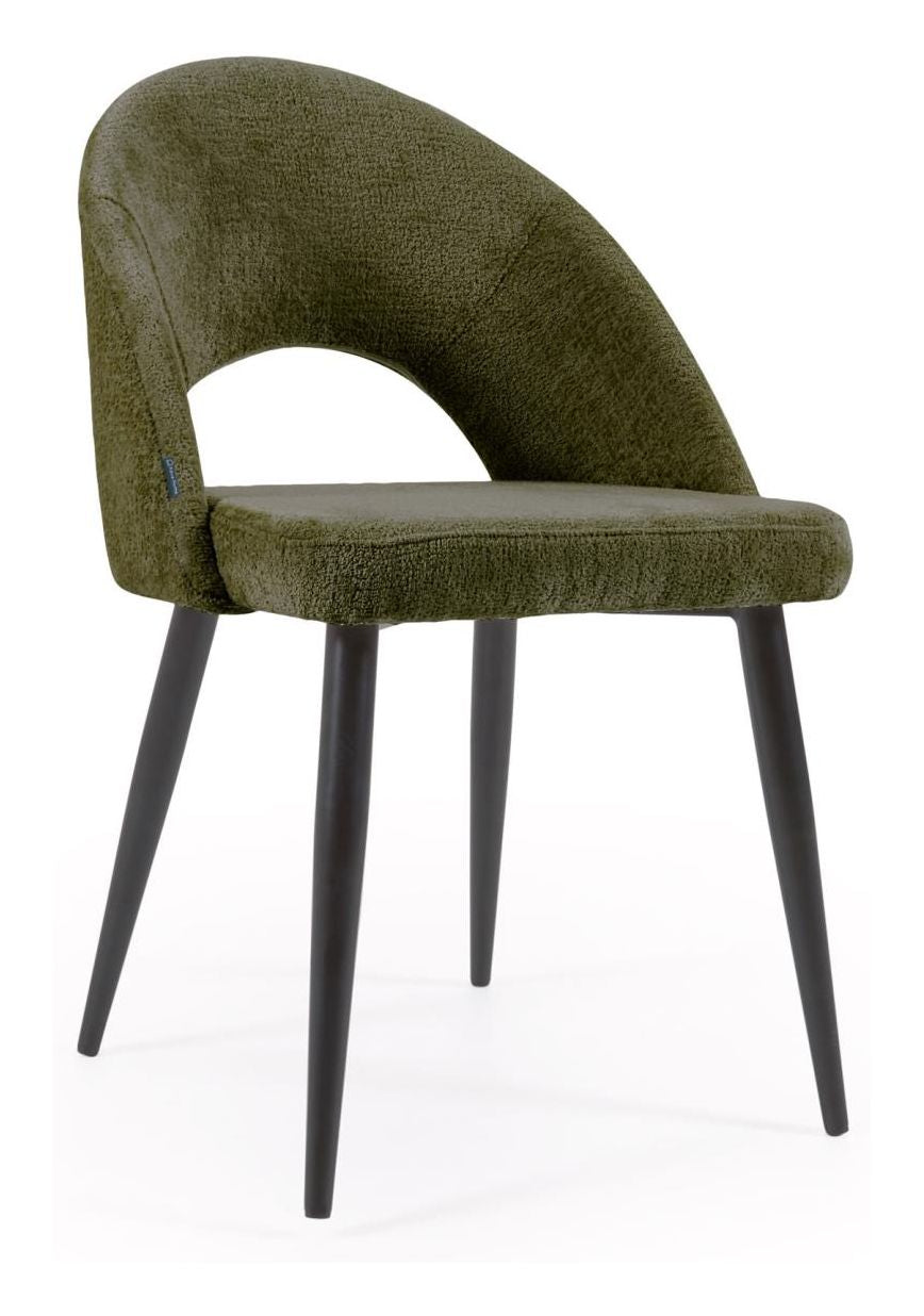 Mael Dining Chair, Green Chenille