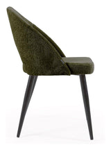 Mael Dining Chair, Green Chenille