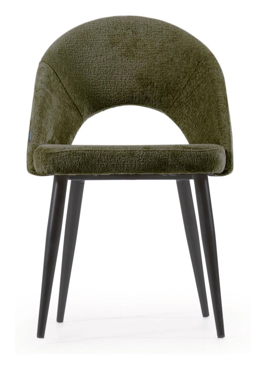 Mael Dining Chair, Green Chenille