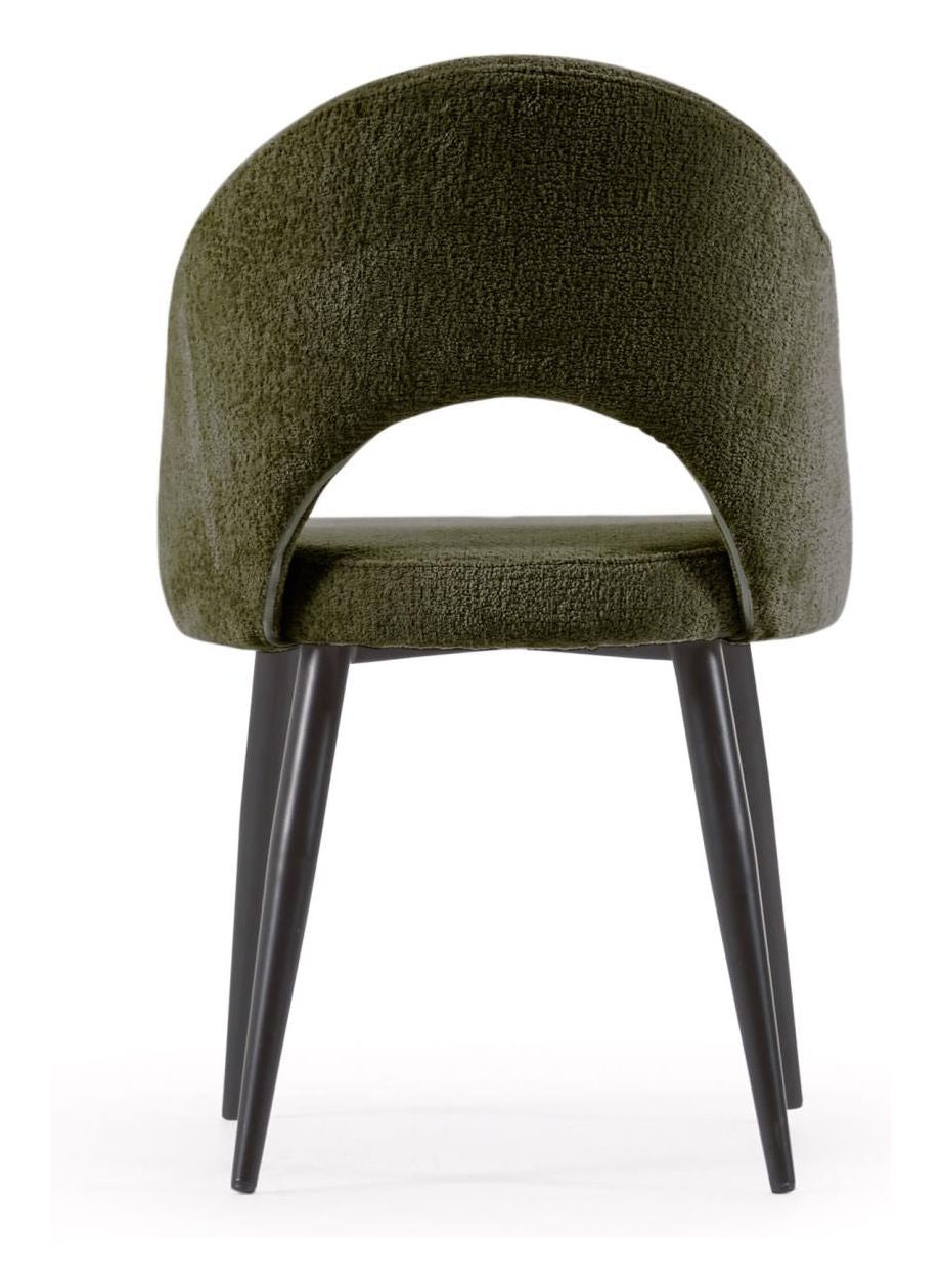 Mael Dining Chair, Green Chenille