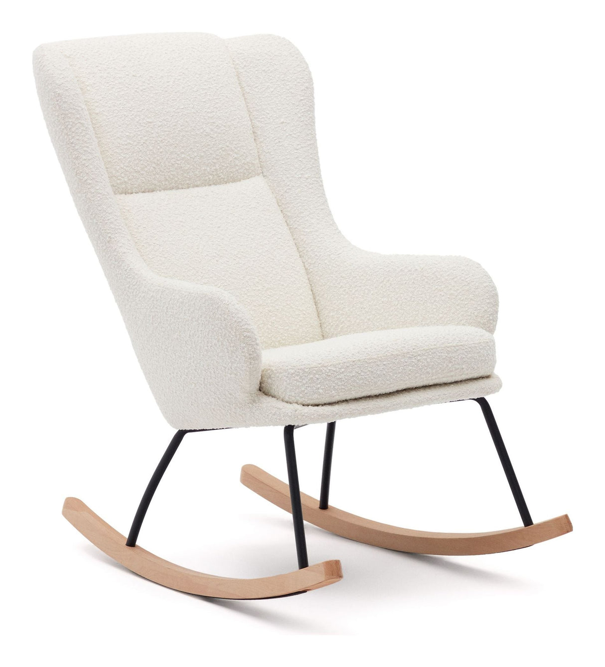 Maustin Swing Chair, White Bouclé