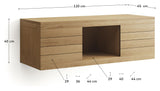 Yenit baderomsbase, natur, teak, 120x45x40