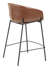 Yvette Barstool, Brown Synthetic Leather, H: 65