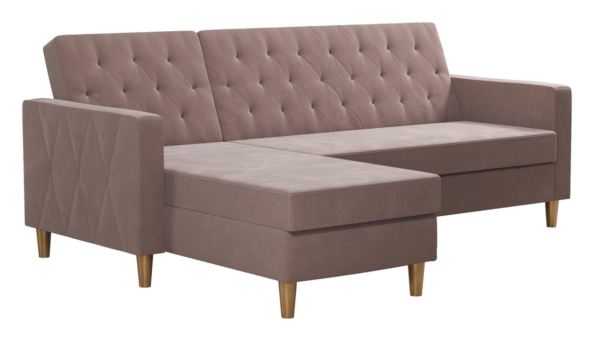 Liberty sofa seng med sjesel lang, rosa