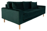 Lido 2,5 pers. Sofa, mørkegrønn fløyel