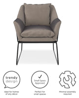 Avery Lounge Chair, Gray Velvet