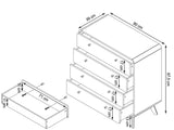 Carl Chest w. 4 skuffer, svart/natur