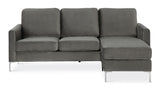 Chapman 2-seters sofa, grå fløyel