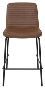 Corey Barstool, Brown Faux Leather