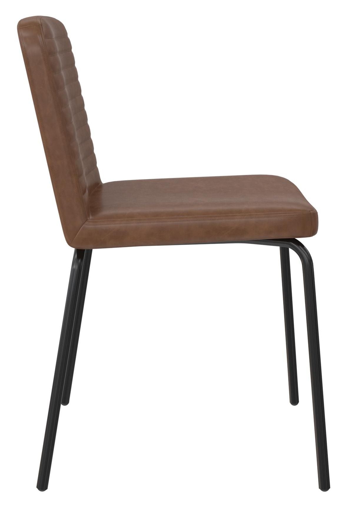 Corey Dining Chair, Brown Faux Leather