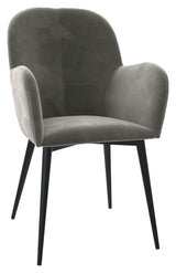 Fallon Lounge Chair, Gray Velvet