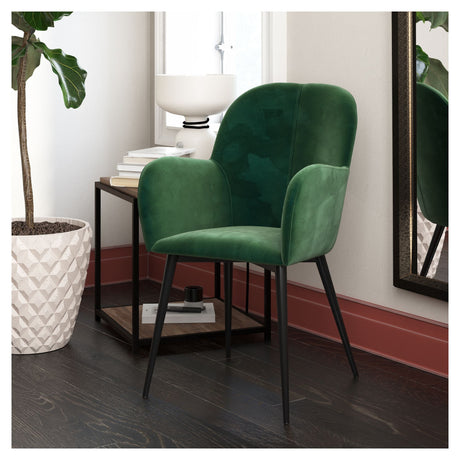 Fallon Lounge Chair, Green Velvet