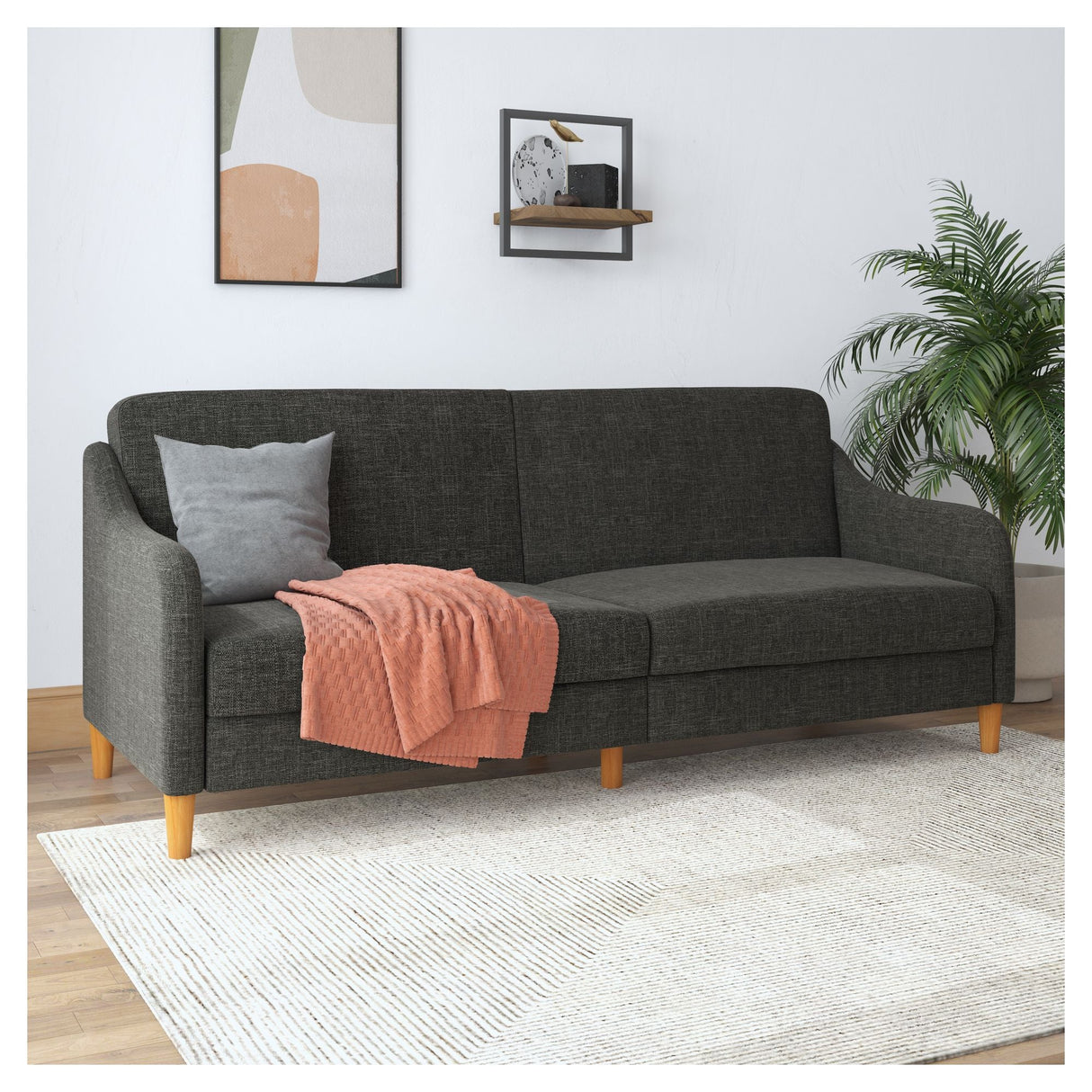 Jasper sofa seng, grått lin