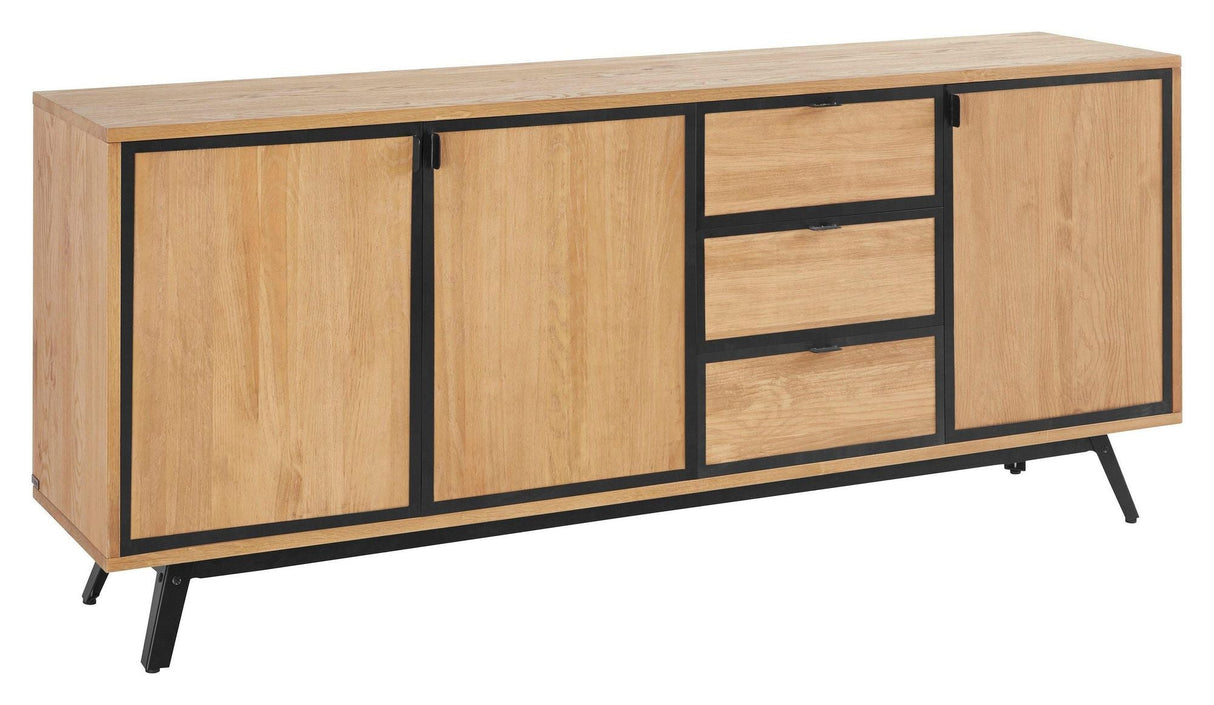 Macon Sideboard 3 Doors/3 -skuffer, natur/svart