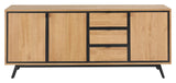 Macon Sideboard 3 Doors/3 -skuffer, natur/svart