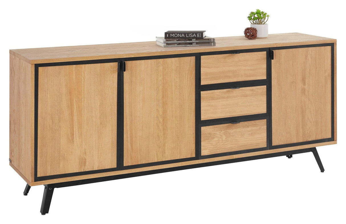 Macon Sideboard 3 Doors/3 -skuffer, natur/svart