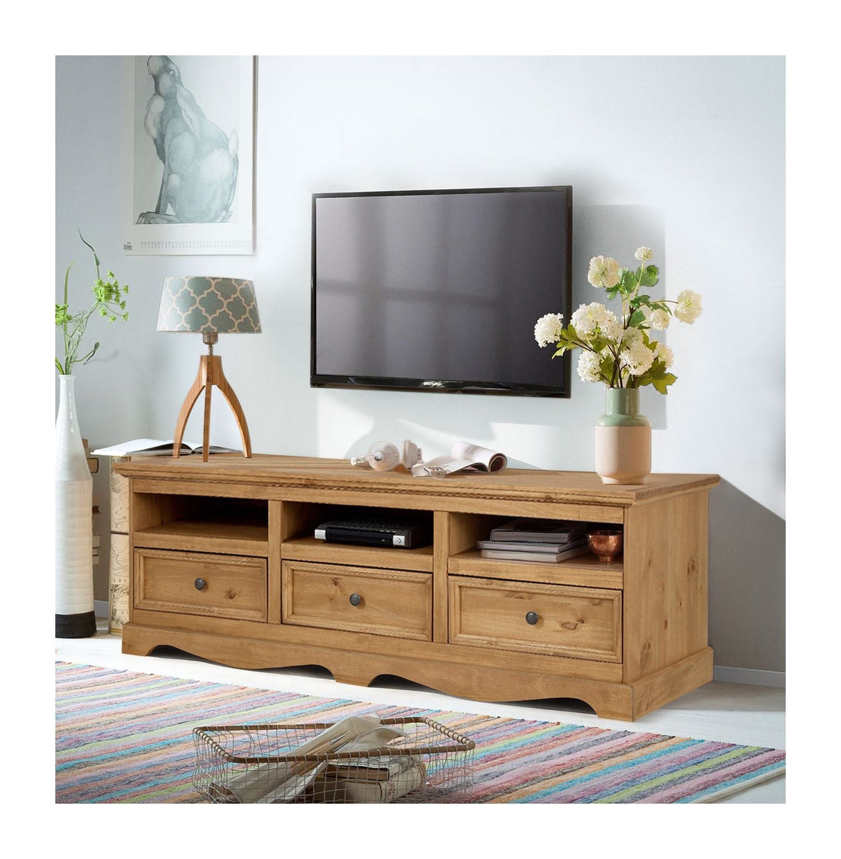 Mie TV -bord, Pine, 160