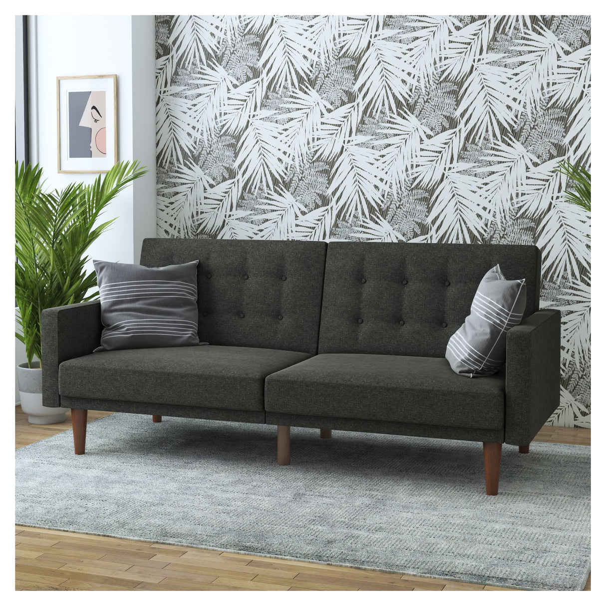 Wimberly sofa seng, grått stoff