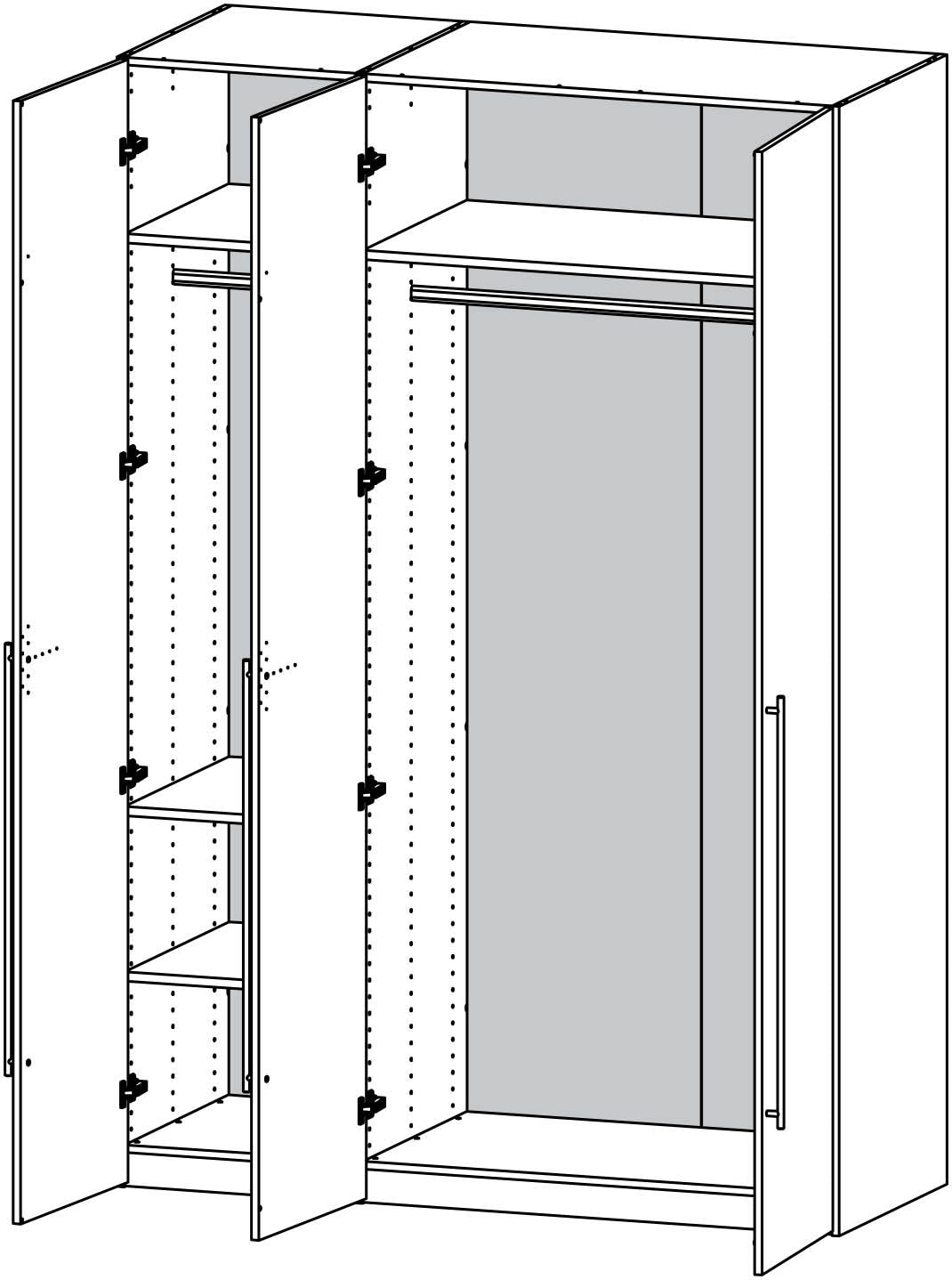 Magnum garderobe - hvit høy glans