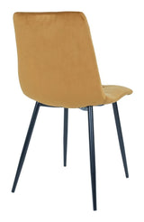 Middelfart Dining Chair, Mustard Yellow Velvet med svarte ben