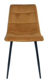 Middelfart Dining Chair, Mustard Yellow Velvet med svarte ben