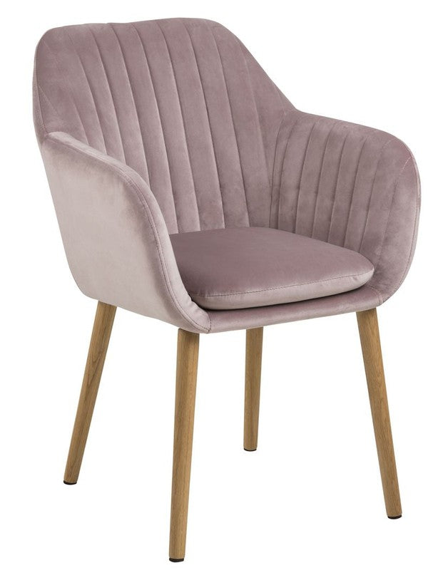 Mynte Dining Chair m/armlener, støvete rosa