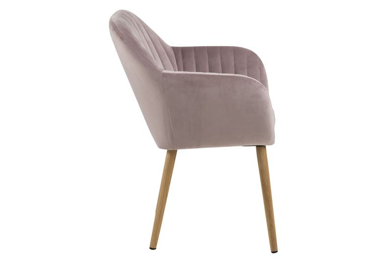 Mynte Dining Chair m/armlener, støvete rosa