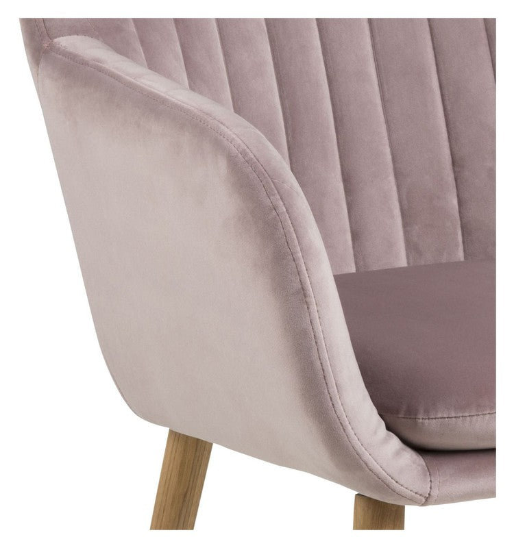 Mynte Dining Chair m/armlener, støvete rosa