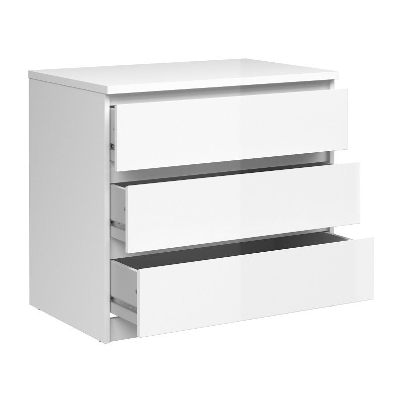 Naia Chest - White High Gloss W/3 -skuffer