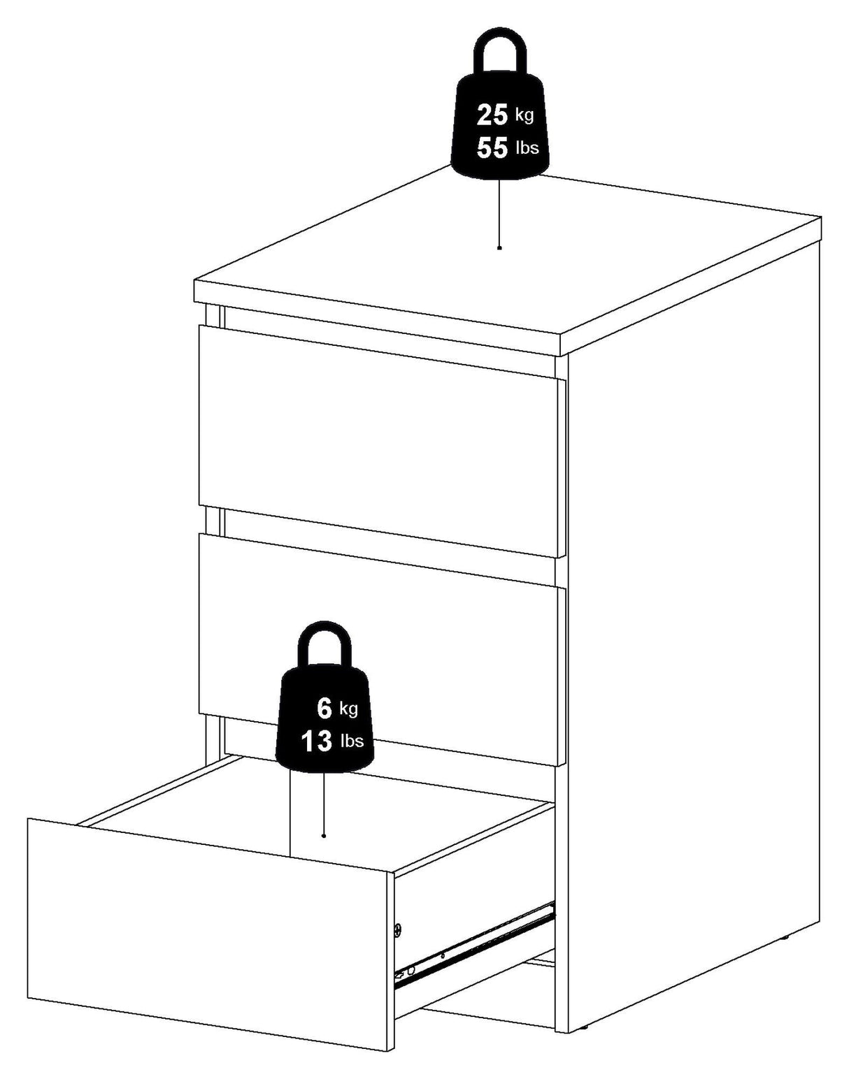 Naia bryst - svart m/3 skuffer B: 40