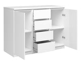 NAIA Sideboard - White High Gloss W/2 Doors + 4 -skuff