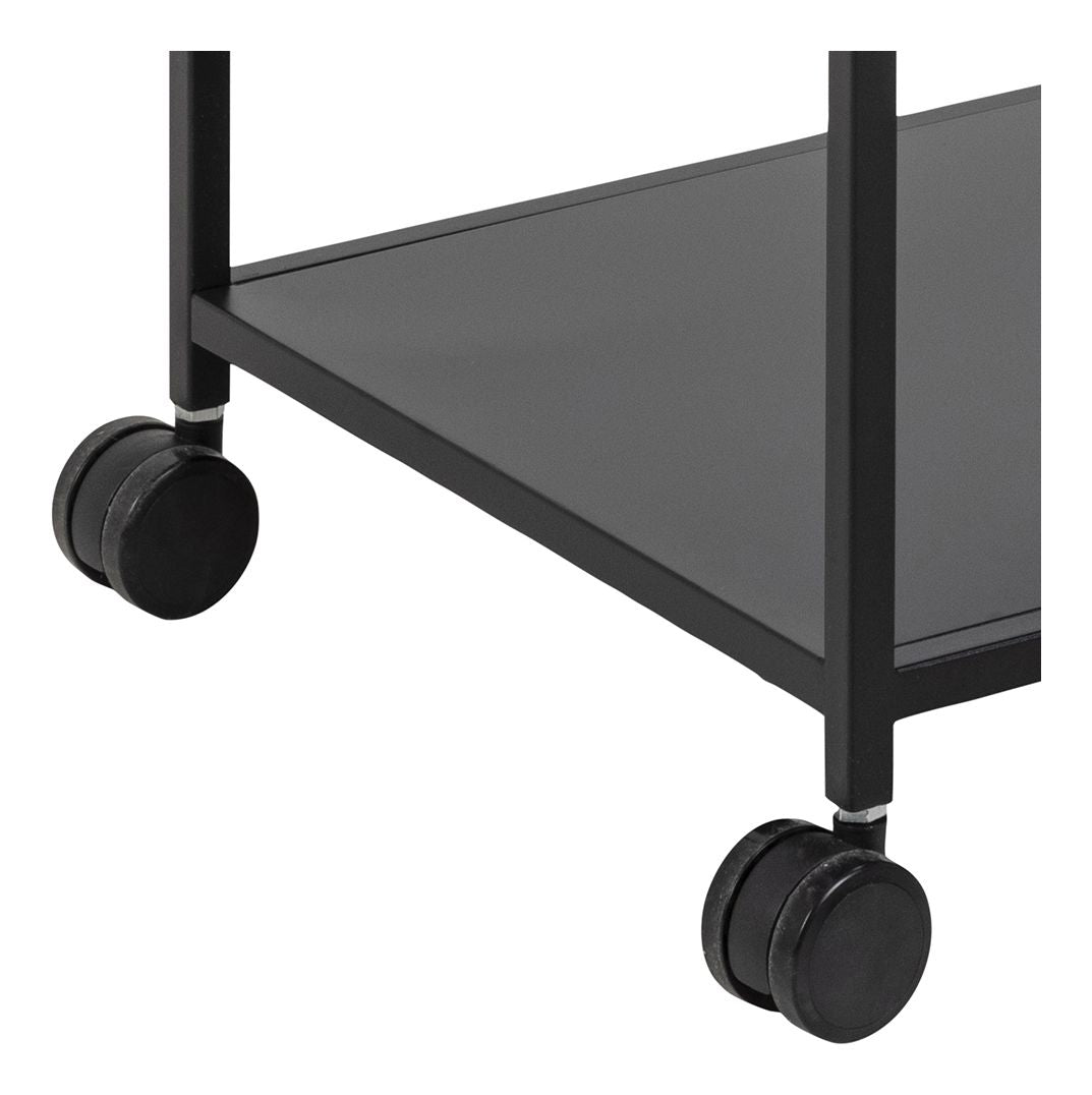 Newcastle Roller Table, matt black metal