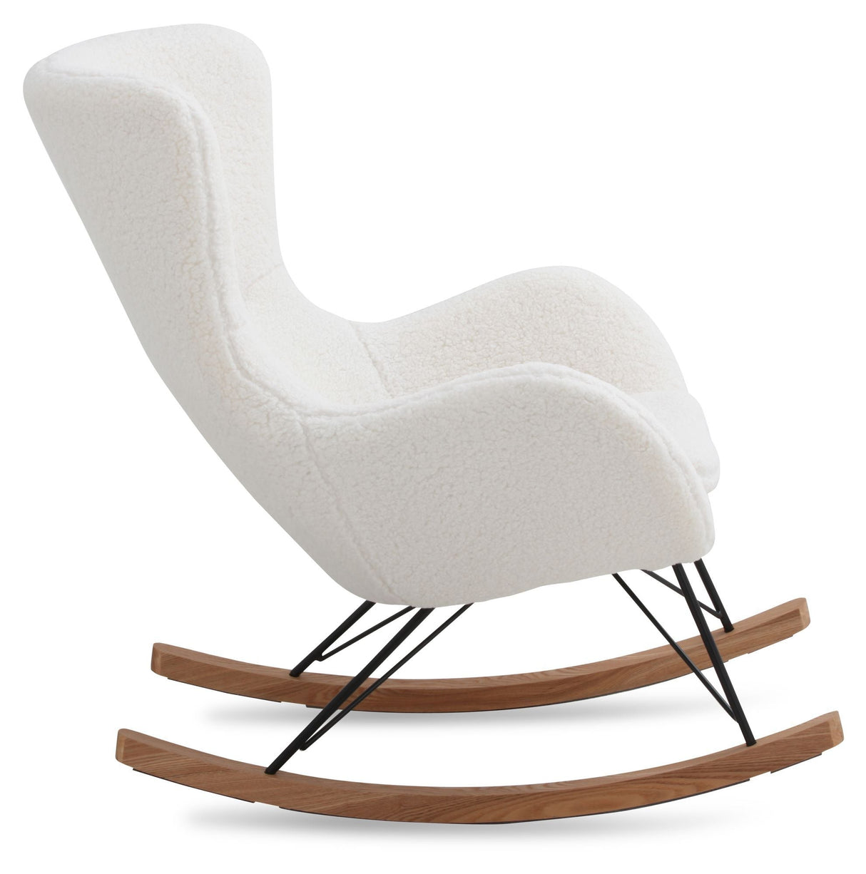 Njordec Julie Swing Chair - White Imitation Lambskin