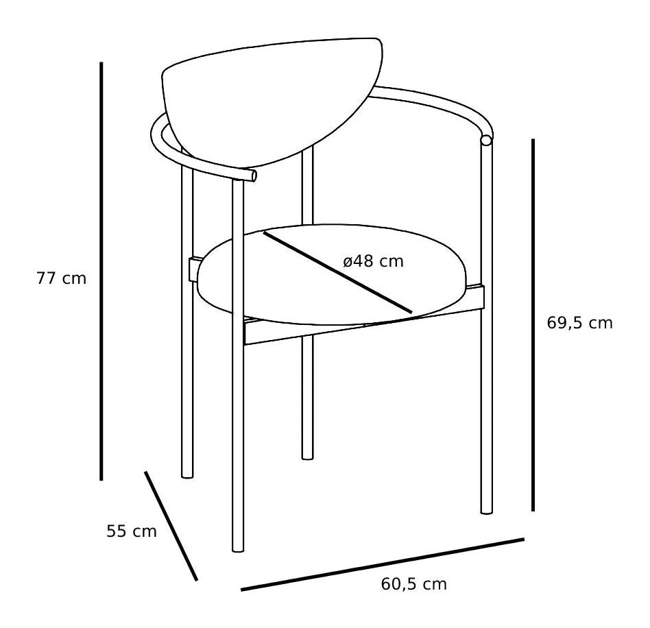 Lunar Spisestuestol med armlener, Cream Bouclé 