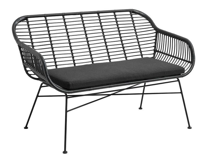 Nordal - Garden Bench With Pute - Black