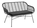 Nordal - Garden Bench With Pute - Black