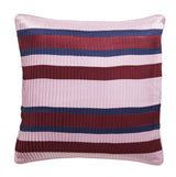 Nordal - Plissert pute cover 48x48 m. Stripes - Rose/Burgundy