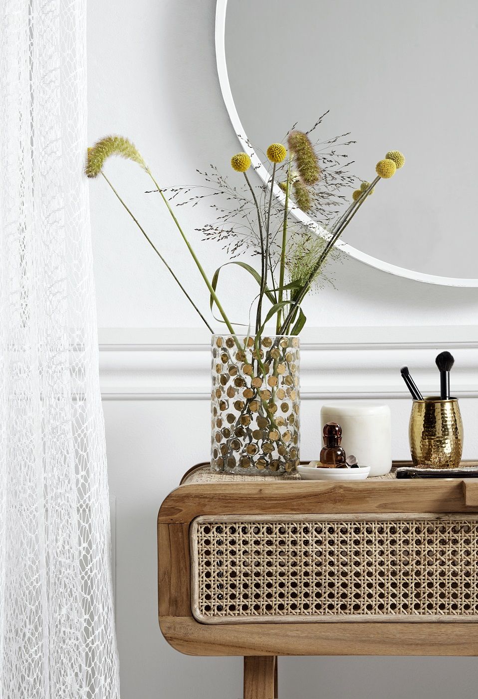 Nordal - Teak Console Table m/åpent nettveving