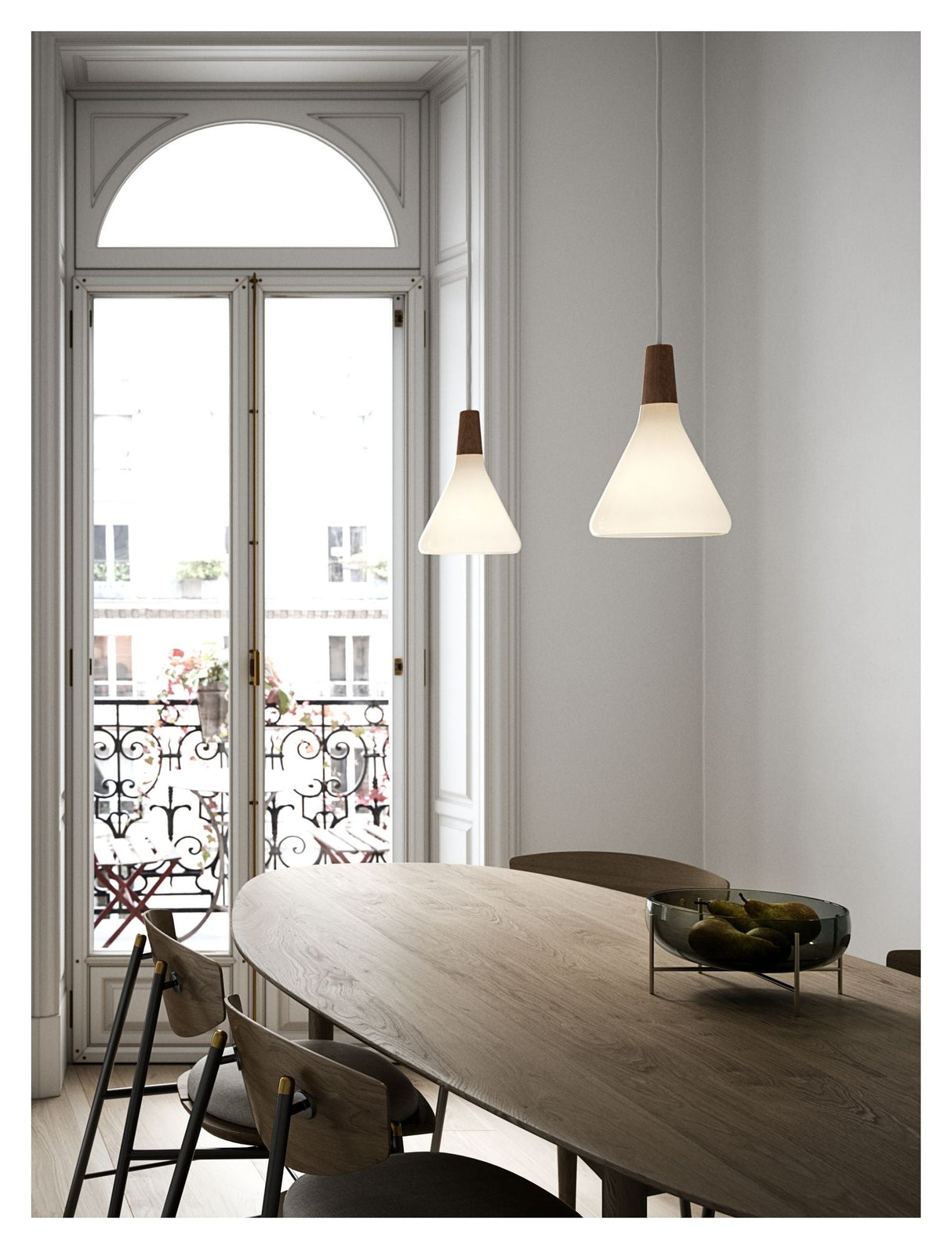 DFTP Nori 18 Pendant Luminaire, hvitt glass