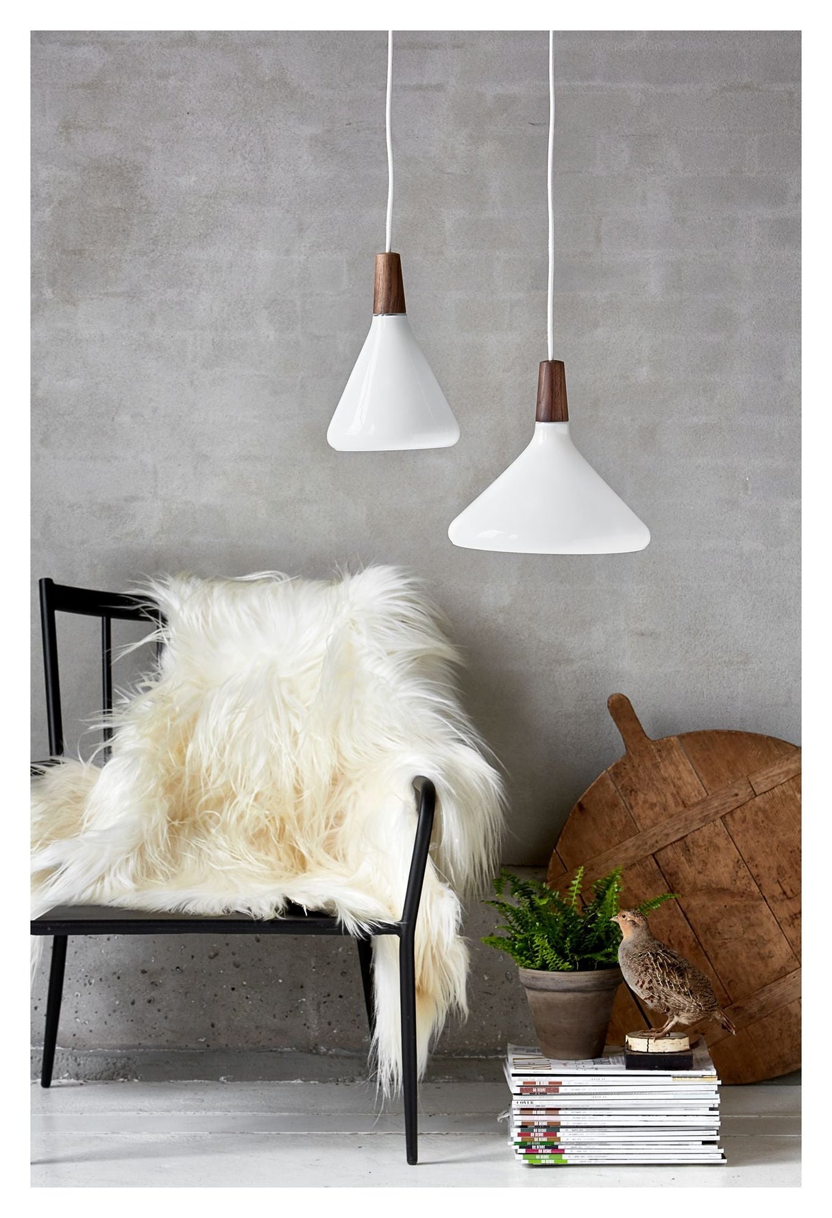 DFTP Nori 18 Pendant Luminaire, hvitt glass