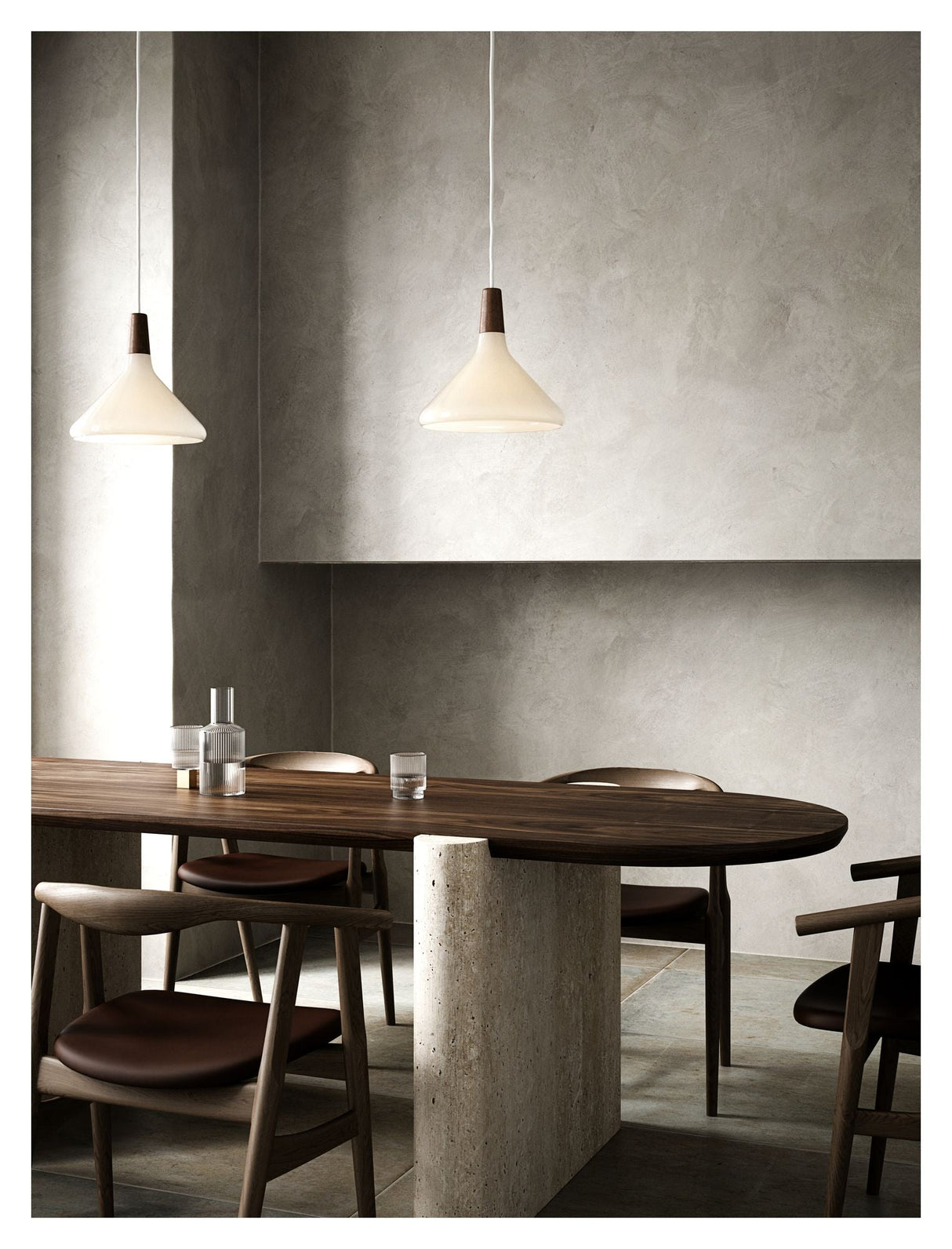 DFTP Nori 27 Pendant Luminaire, hvitt glass