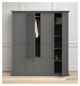 Paris garderobe 200x181 - matt grå