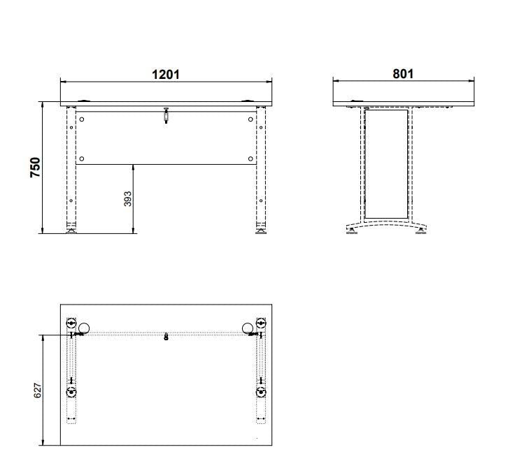 Prima desk - lett tre 120 cm m/hvite ben