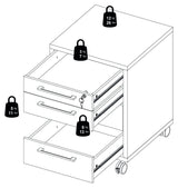 Prima skuffemodul - lett tre m/4 skuffer